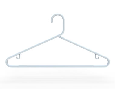 816w - 17 Inch White Plastic Tubular Hanger